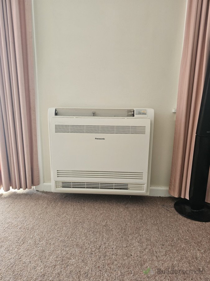 Floor console heat pump installed by Nick